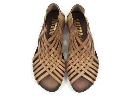 Beżowe sandały rzymianki Verano 1224 tierra - Verano zdjęcie 3