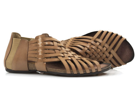 Beżowe sandały rzymianki Verano 1224 tierra - Verano zdjęcie 2