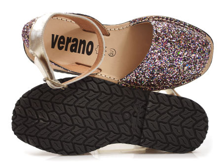 Kolorowe brokatowe sandały gladiatorki Verano 201-E - Verano zdjęcie 4
