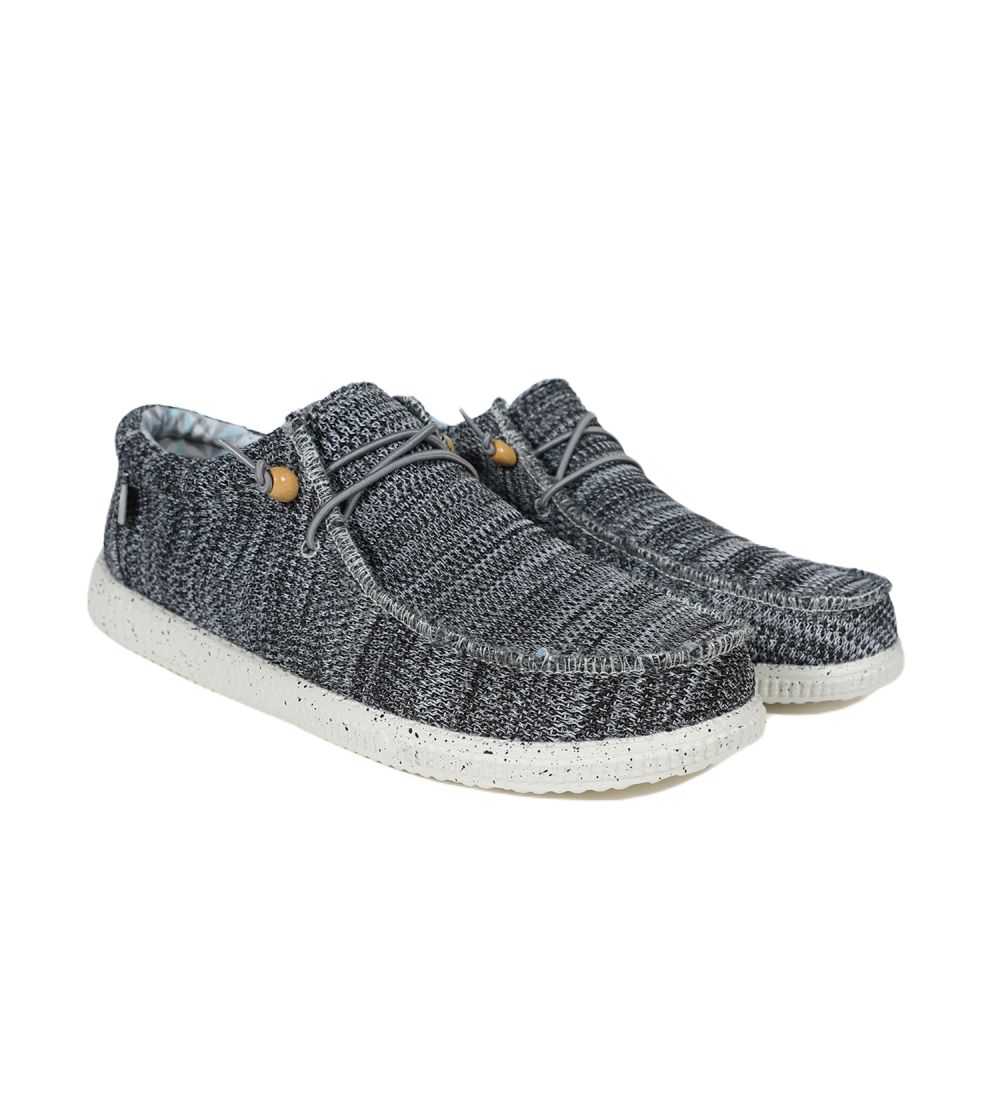 Wygodne tekstylne półbuty męskie Walk in Pitas WP150 Wallabi Knitted gris  - Walk in Pitas zdjęcie 2