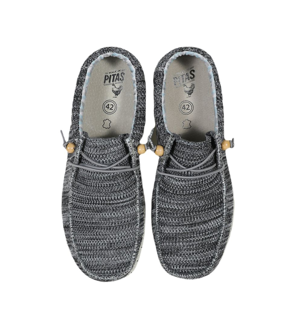 Wygodne tekstylne półbuty męskie Walk in Pitas WP150 Wallabi Knitted gris  - Walk in Pitas zdjęcie 4