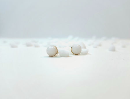 Kolczyki z białym jadeitem - Burza zdjęcie 3