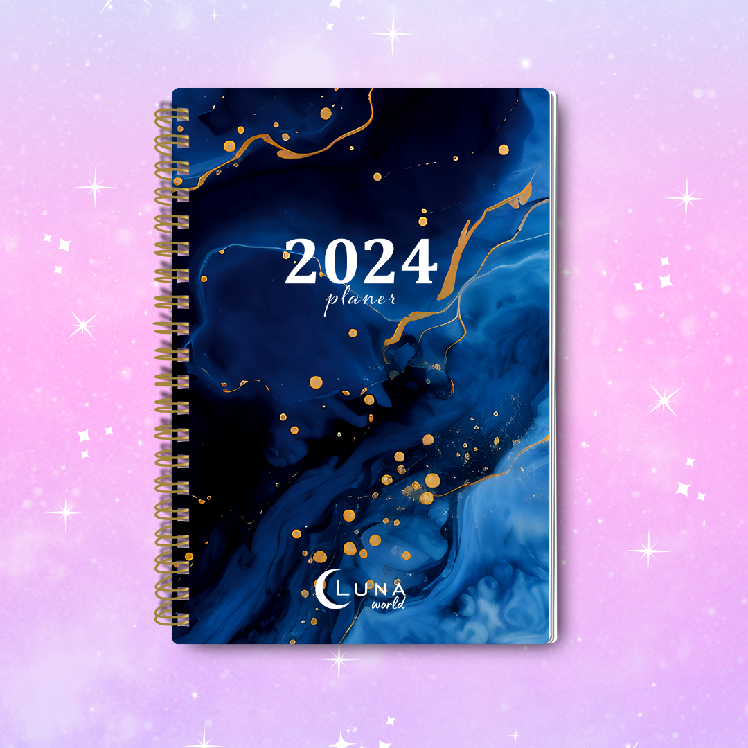 Planner/Kalendarz 2024 spirala - GRANAT - Luna World zdjęcie 1