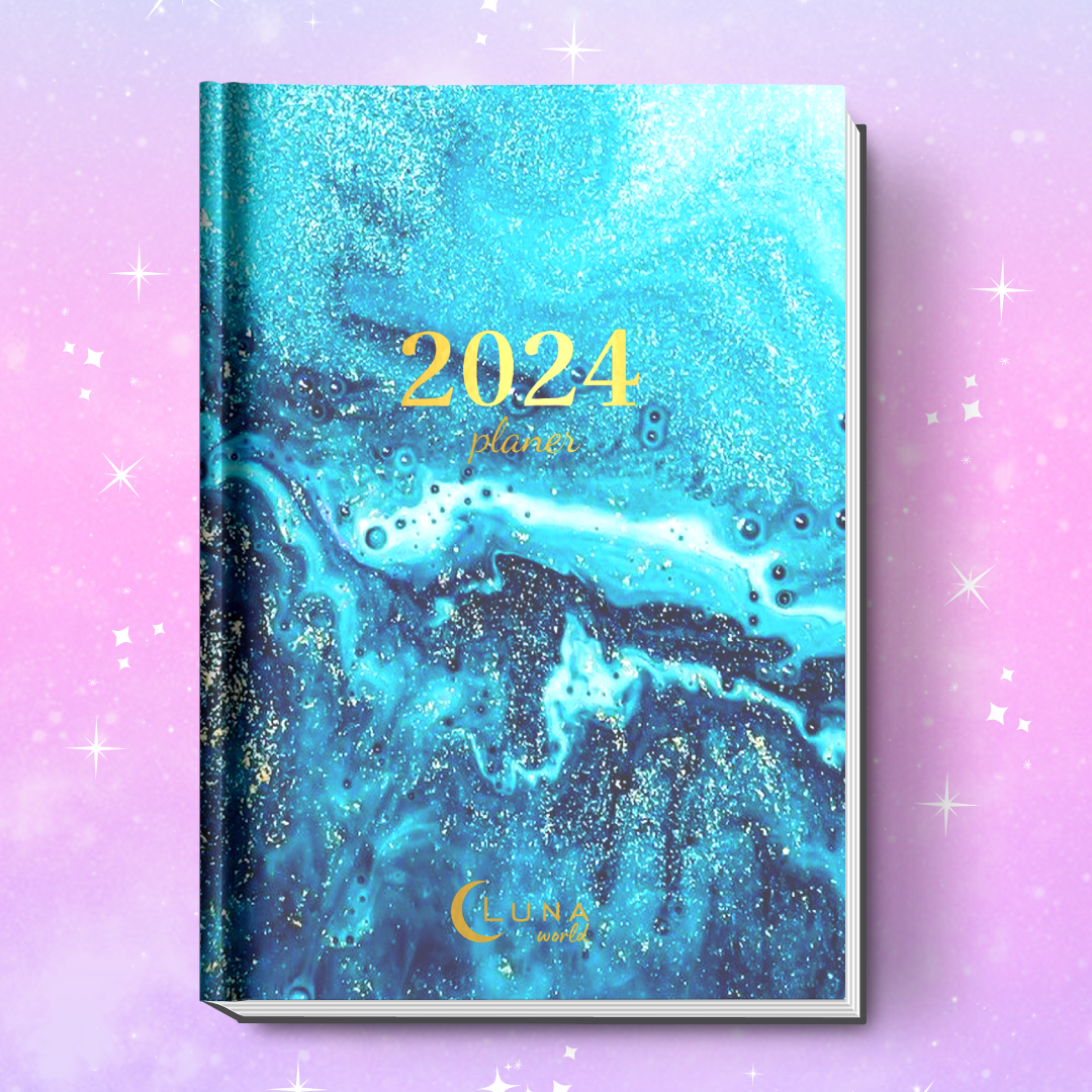 Planner/Kalendarz 2024 dzienny książkowy - AQUA zdjęcie 1