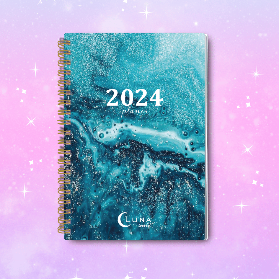 Planner/Kalendarz 2024 spirala - AQUA - Luna World zdjęcie 1