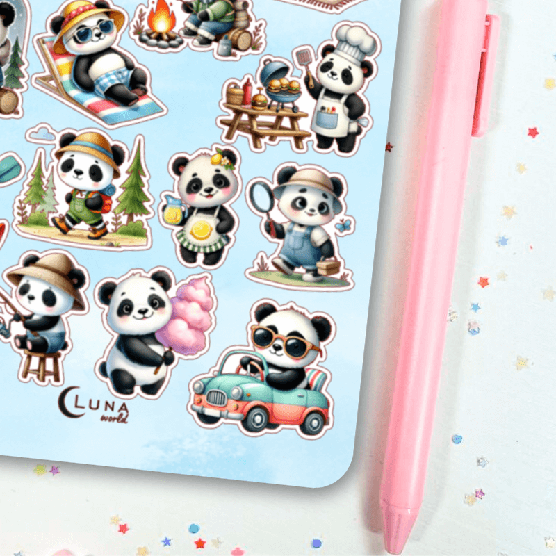 Naklejki Bullet Journal PANDA NA WAKACJACH zdjęcie 3