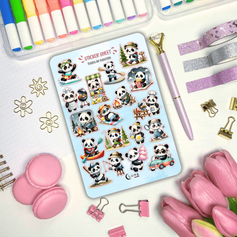 Naklejki Bullet Journal PANDA NA WAKACJACH zdjęcie 4