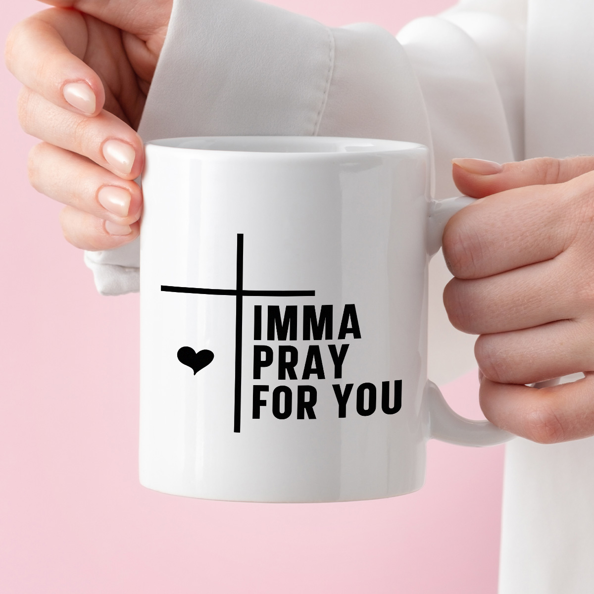 Kubek z nadrukiem "Imma pray for you" zdjęcie 3