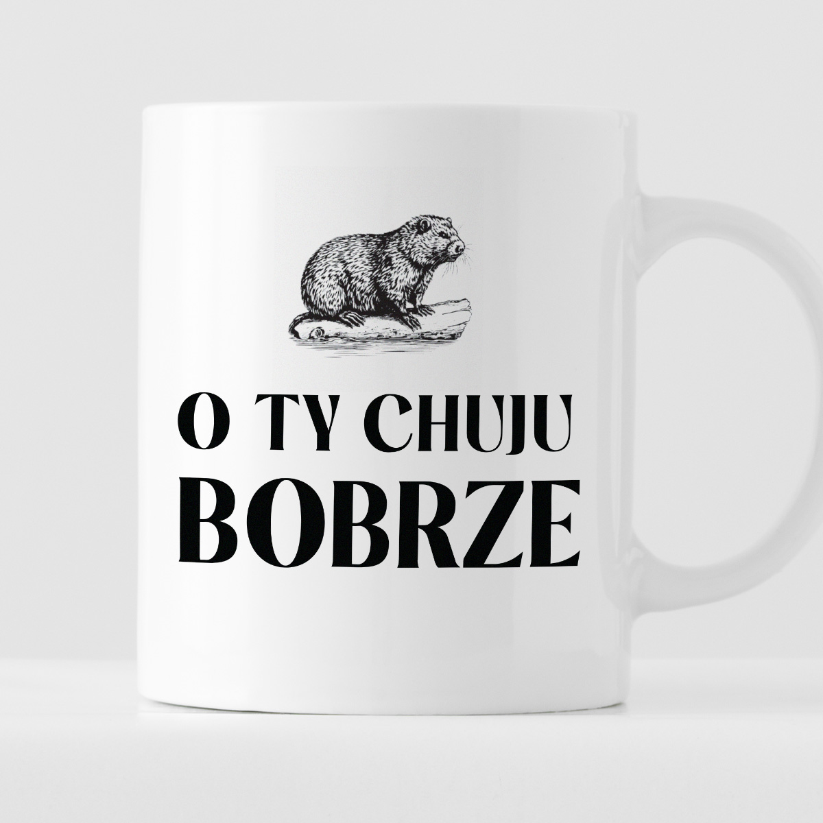 Kubek z nadrukiem "O Ty chuju bobrze" 330 ml zdjęcie 1