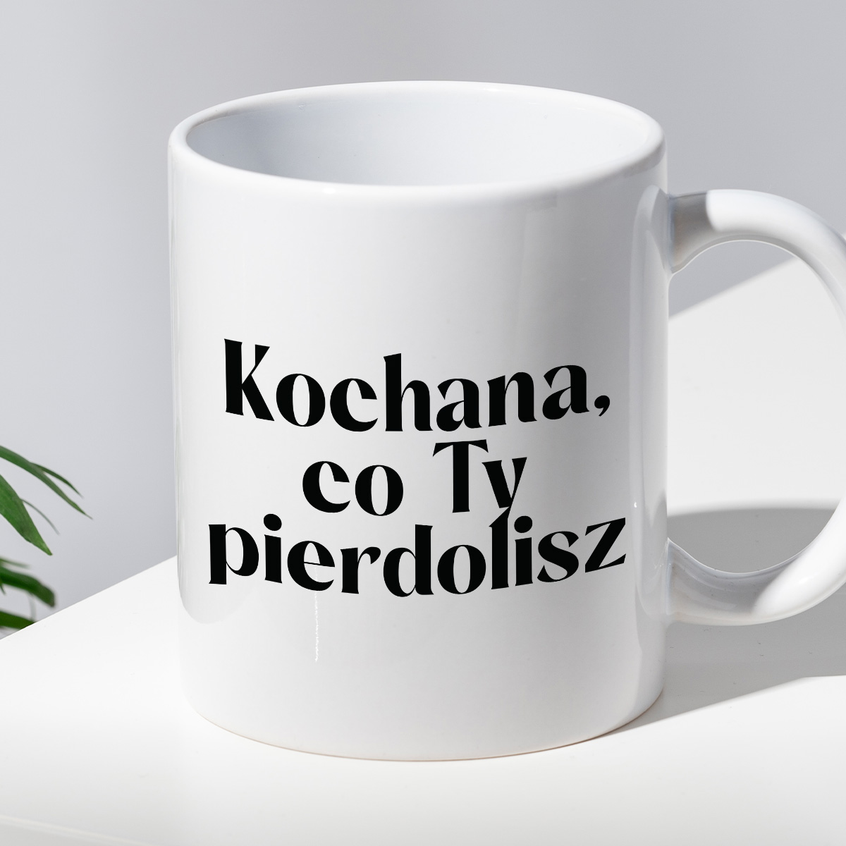 Kubek z nadrukiem "Kochana, co ty pierd*lisz" 330 ml zdjęcie 2