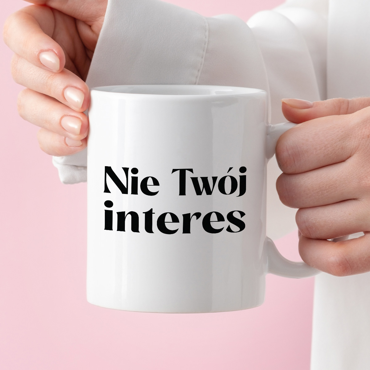 Kubek z nadrukiem "Nie Twój interes" zdjęcie 3