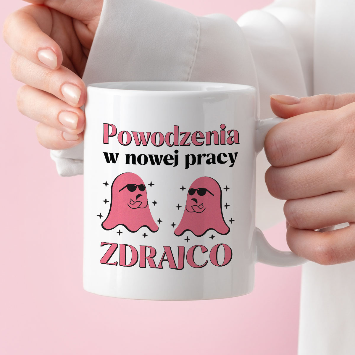 Kubek z nadrukiem "Powodzenia w nowej pracy ZDRAJCO" zdjęcie 3