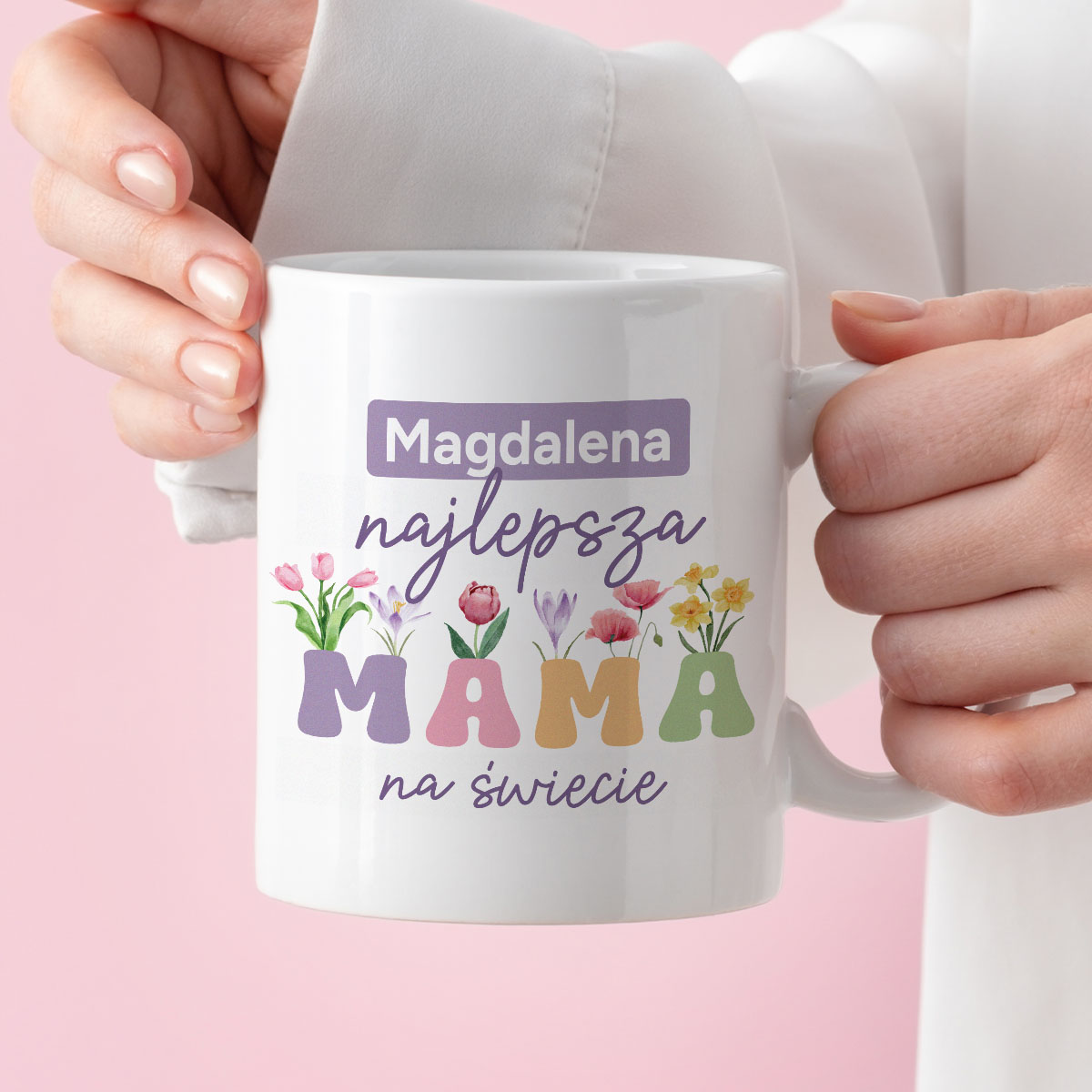 Kubek z nadrukiem "Najlepsza mama na świecie" z imieniem mamy, personalizowany zdjęcie 3