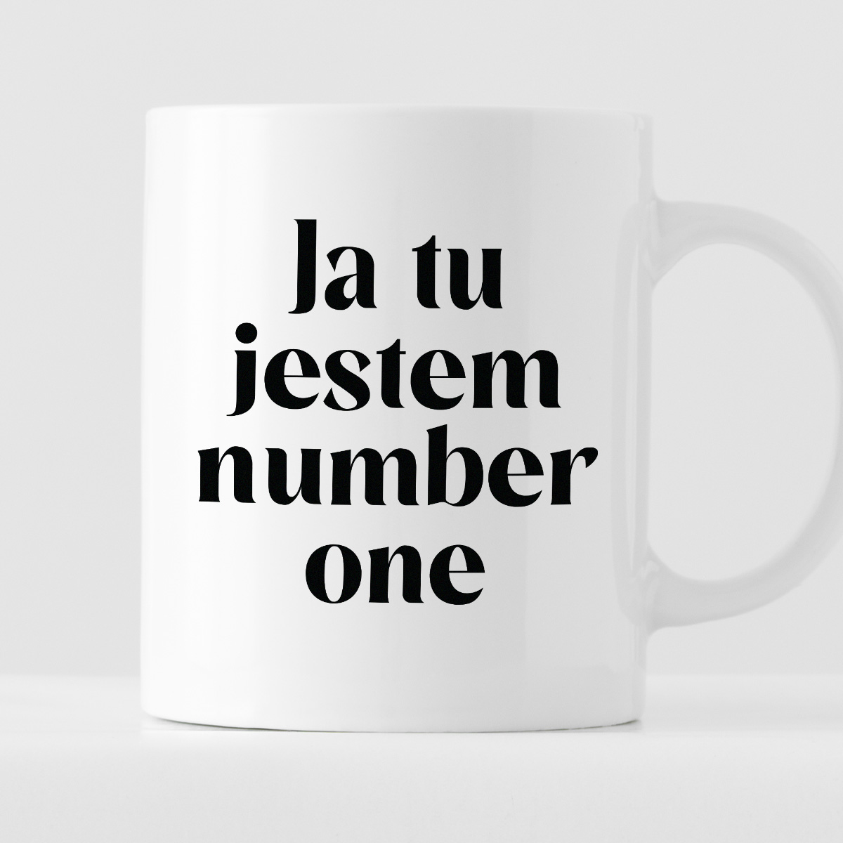 Kubek z nadrukiem "Ja tu jestem number one" 330 ml zdjęcie 1