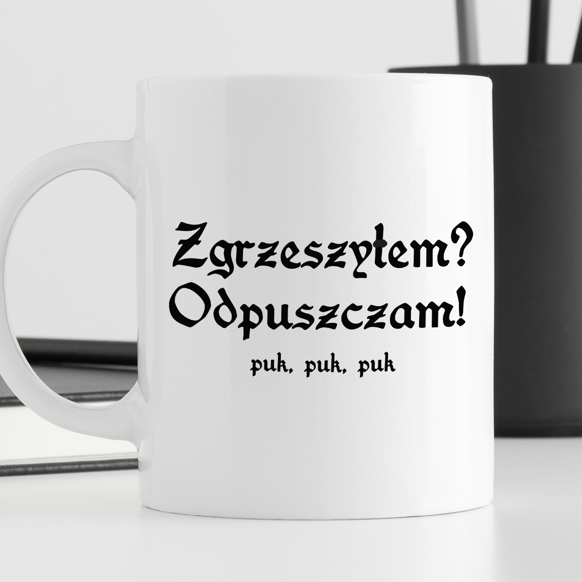 Kubek z nadrukiem "Kubek z nadrukiem "Zgrzeszyłem? Odpuszczam!" 1670/17 zdjęcie 4