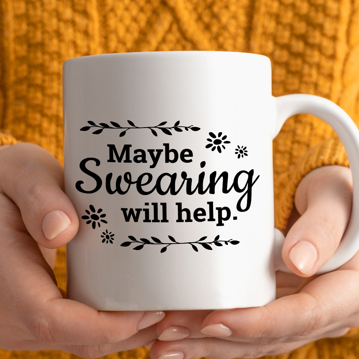 Kubek z nadrukiem "Maybe Swearing will help." zdjęcie 3