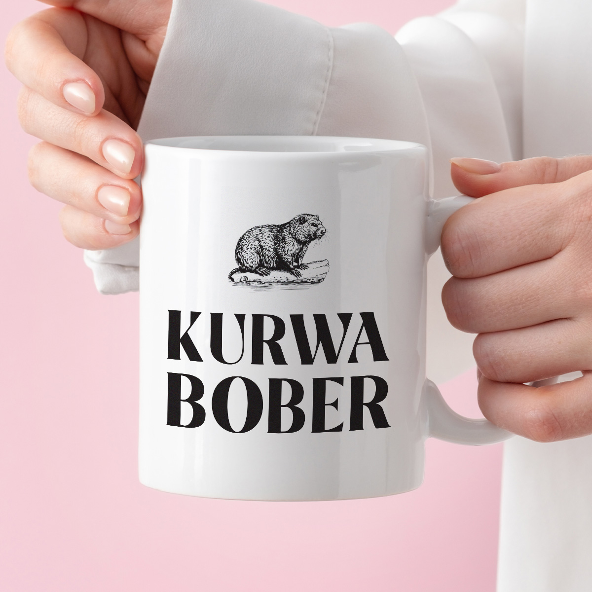 Kubek z nadrukiem "KURWA BOBER" 330 ml zdjęcie 3