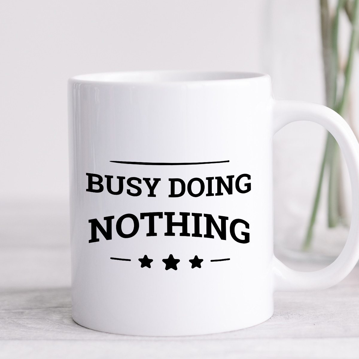 Kubek z nadrukiem "Busy doing nothing" zdjęcie 4