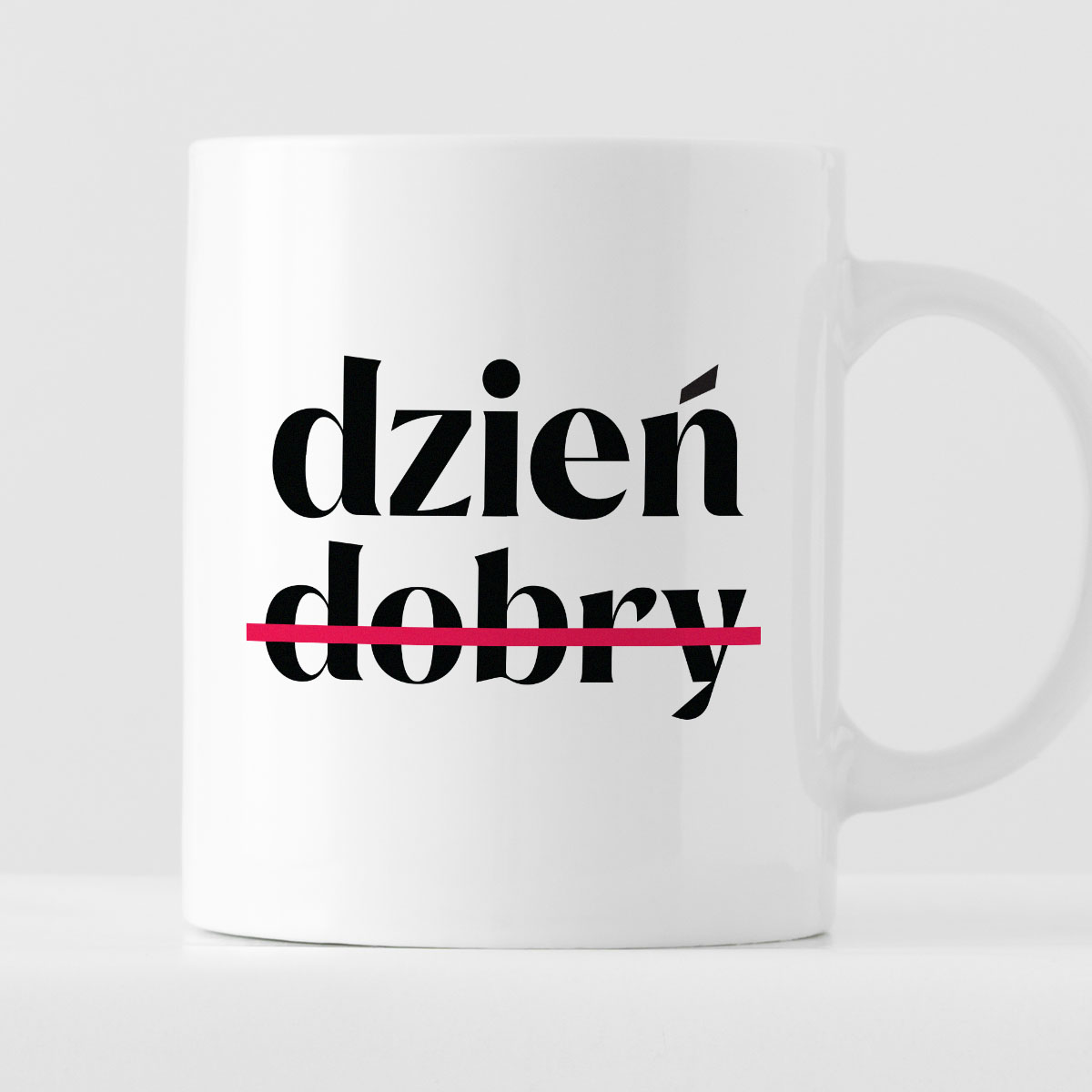 Kubek z nadrukiem "dzień (nie)dobry" zdjęcie 1