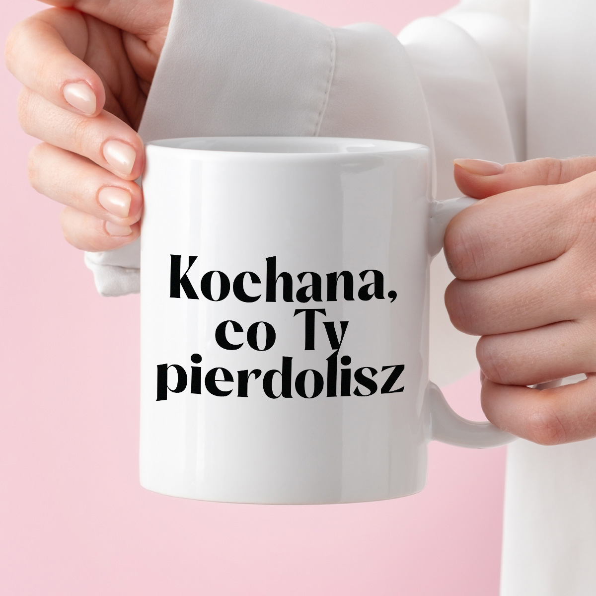 Kubek z nadrukiem "Kochana, co ty pierd*lisz" 330 ml zdjęcie 3