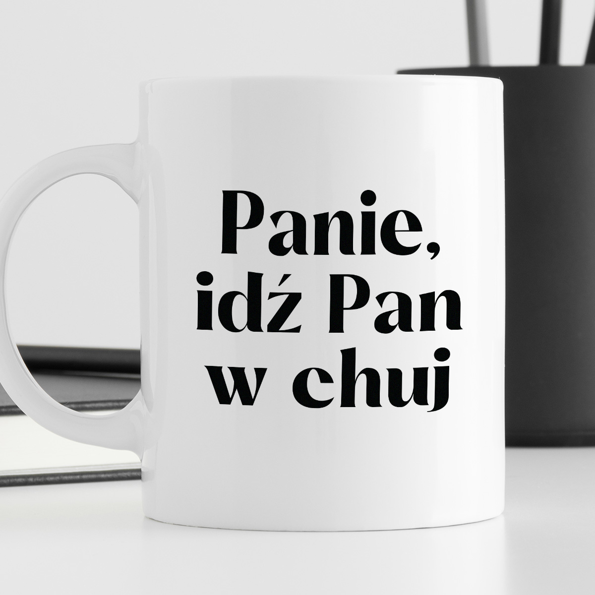 Kubek z nadrukiem "Panie, idź Pan w chuj" zdjęcie 4