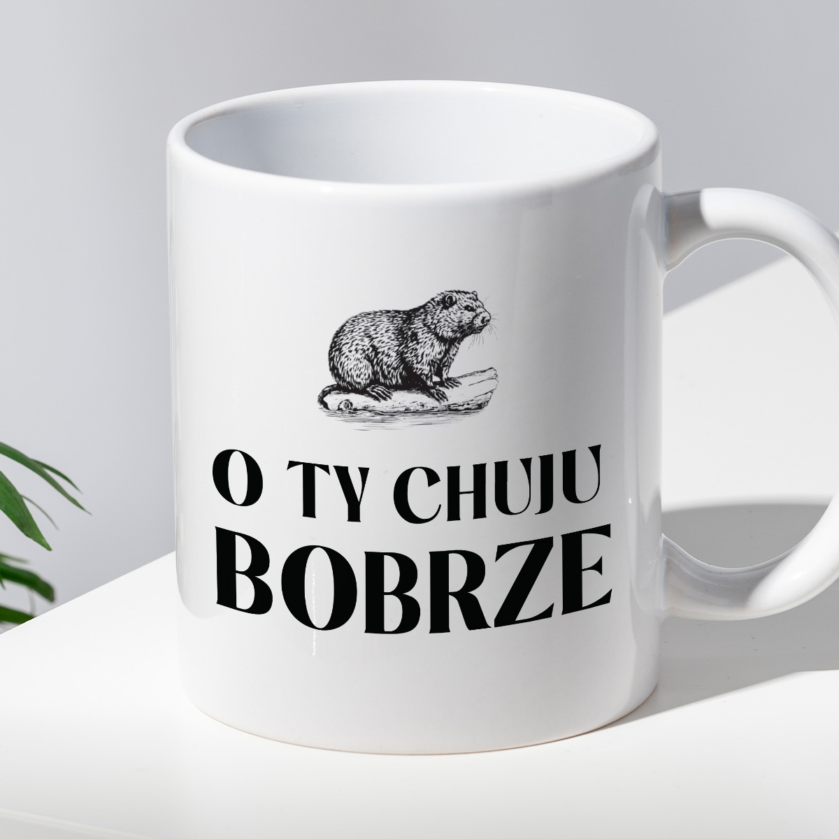 Kubek z nadrukiem "O Ty chuju bobrze" 330 ml zdjęcie 2