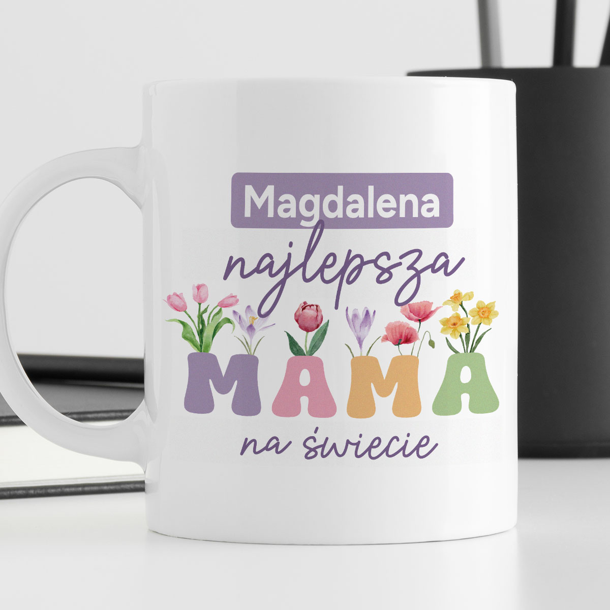 Kubek z nadrukiem "Najlepsza mama na świecie" z imieniem mamy, personalizowany zdjęcie 4