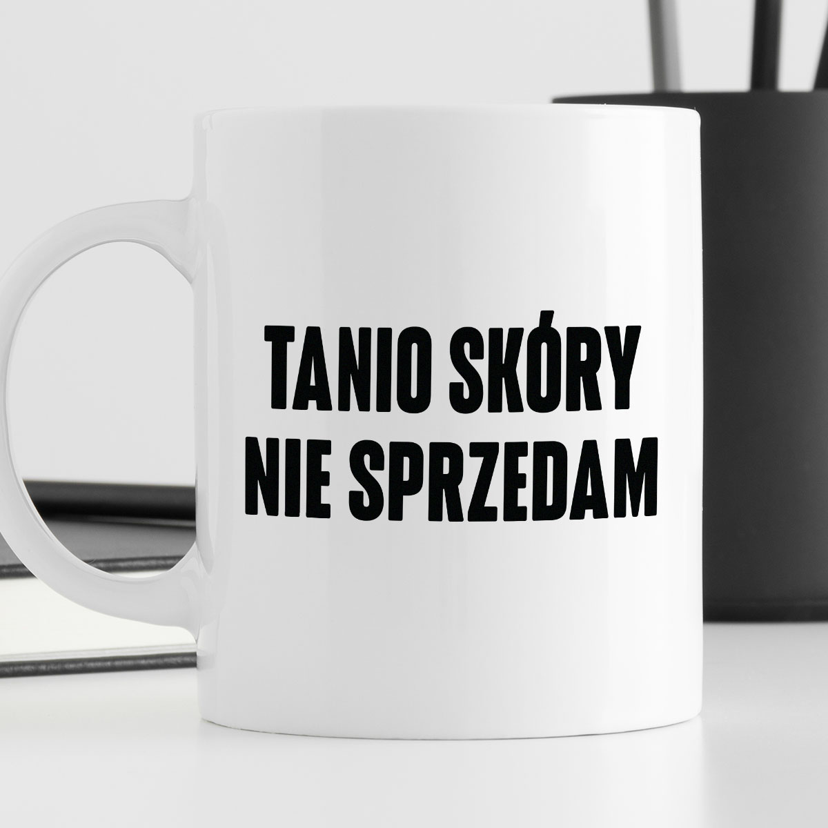 Kubek z nadrukiem "Tanio skóry nie sprzedam" cytat M. Pudzianowski zdjęcie 4