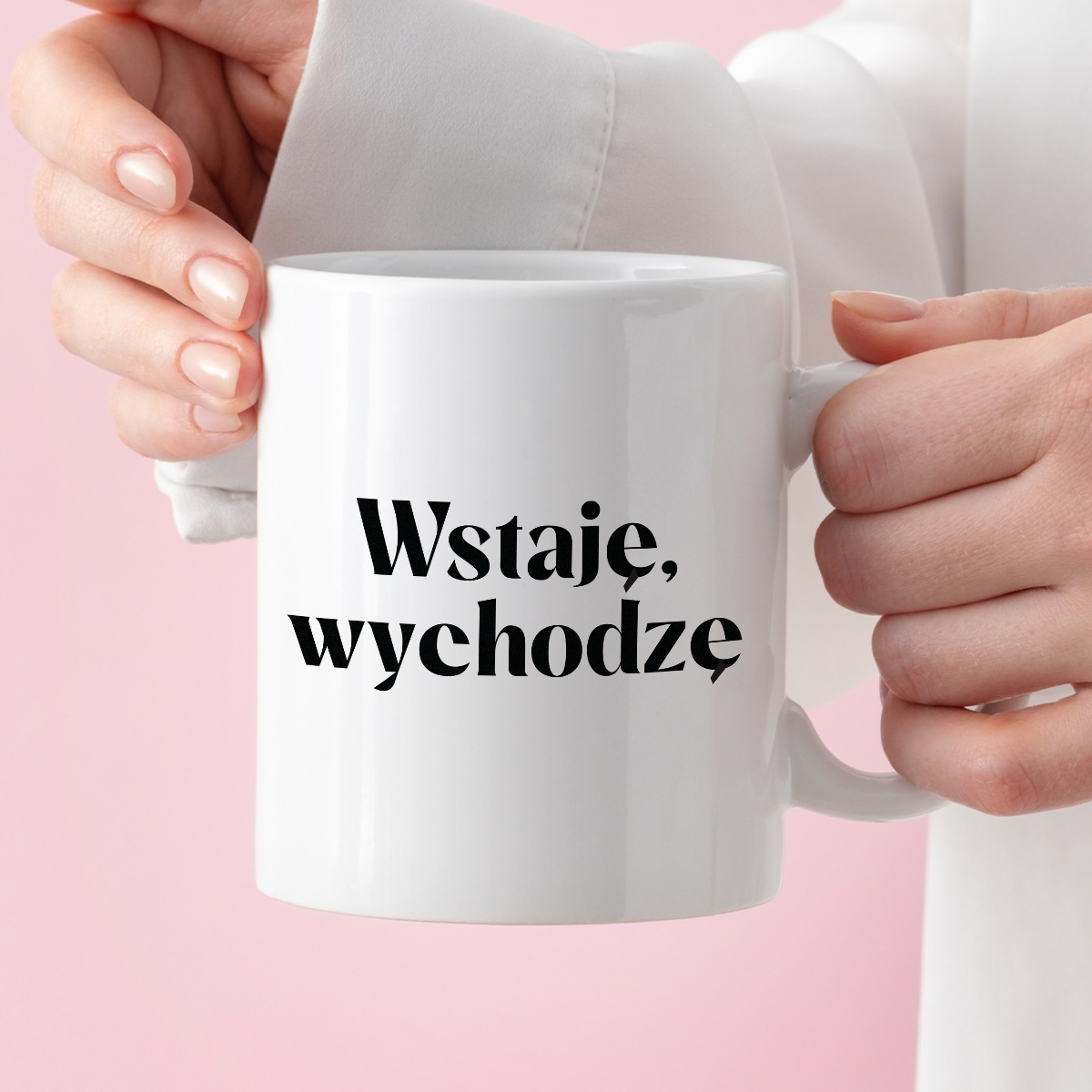 Kubek z nadrukiem "Wstaje, wychodzę" 330 ml zdjęcie 3