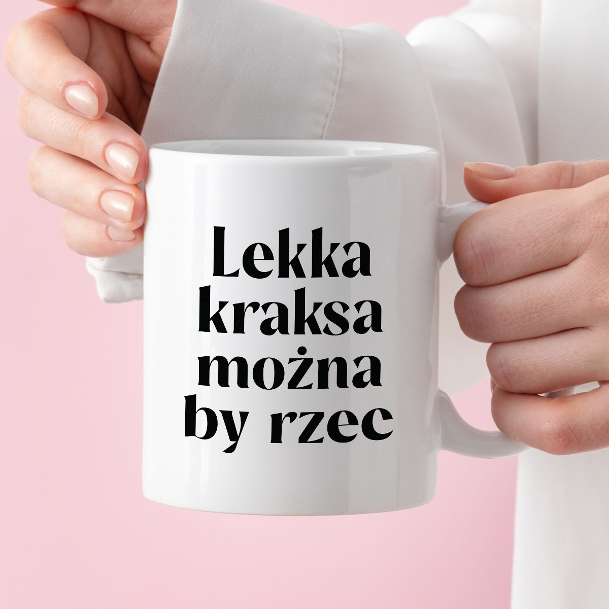 Kubek z nadrukiem "Lekka kraksa można by rzec" 330 ml zdjęcie 3