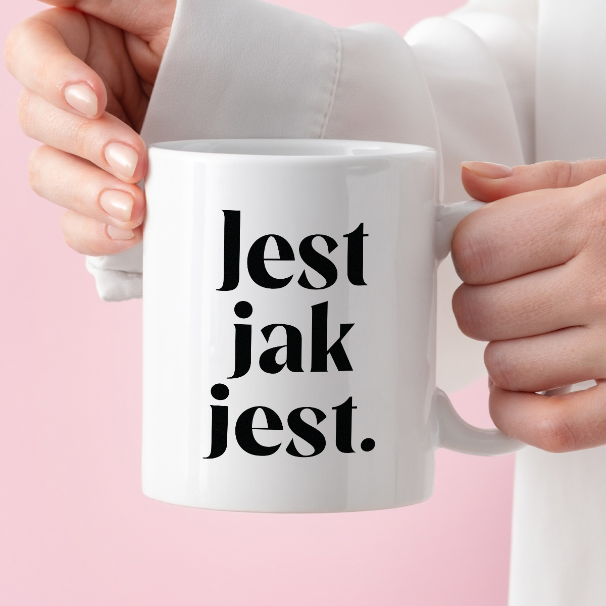 Kubek z nadrukiem "Jest jak jest" 330 ml zdjęcie 3