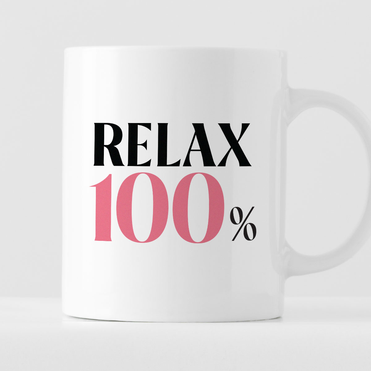 Kubek z nadrukiem "RELAX 100%" zdjęcie 1