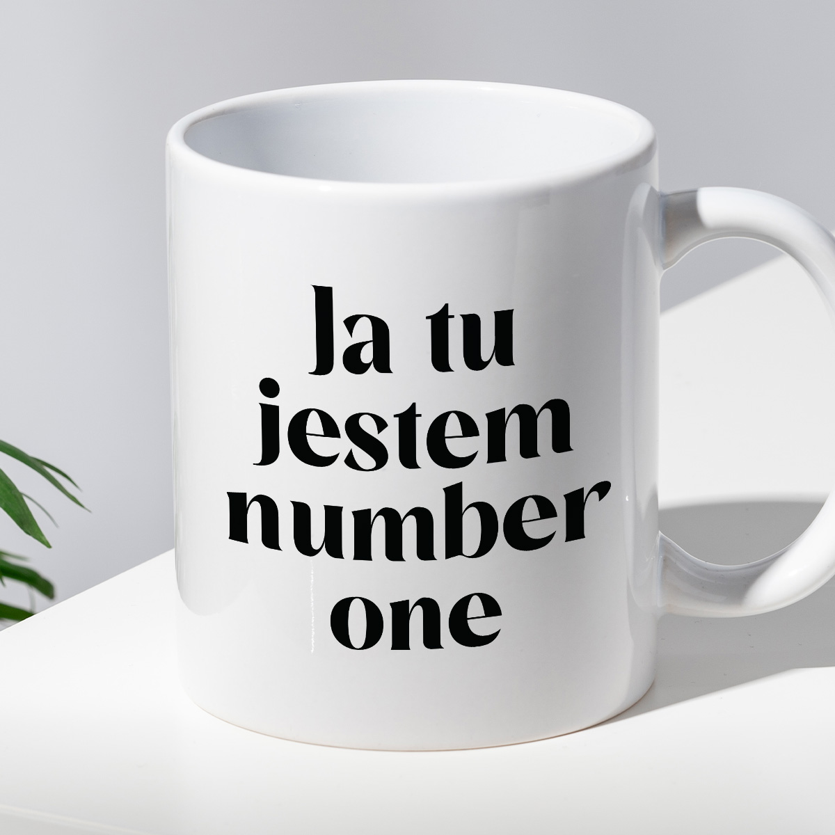 Kubek z nadrukiem "Ja tu jestem number one" 330 ml zdjęcie 2