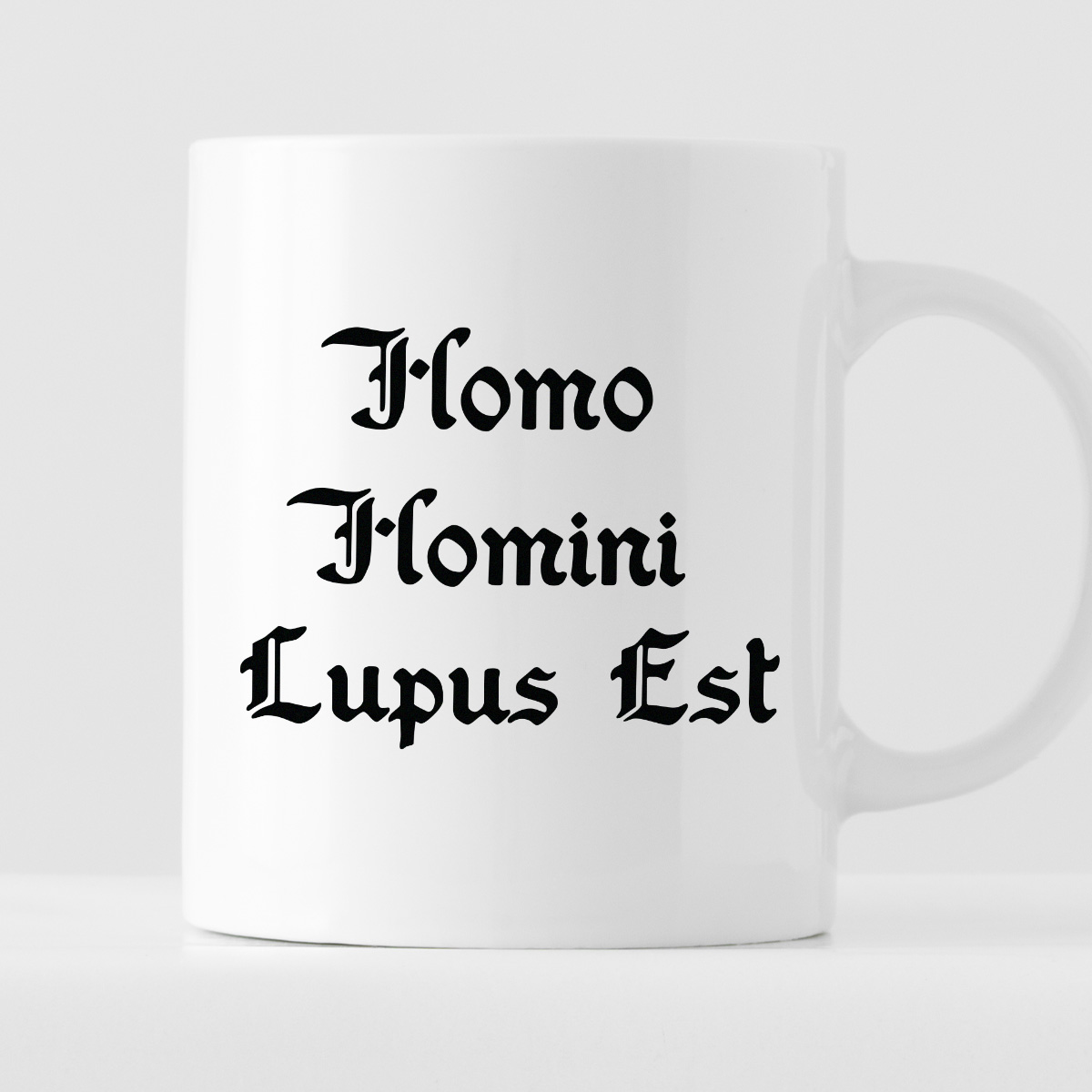 Kubek z nadrukiem "Homo Homini Lupus Est" 1670/20 zdjęcie 1