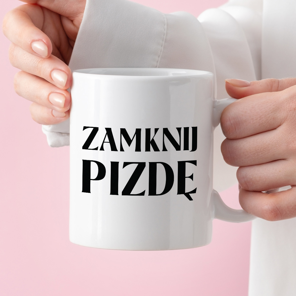 Kubek z nadrukiem "Zamknij pizdę" 330 ml zdjęcie 3