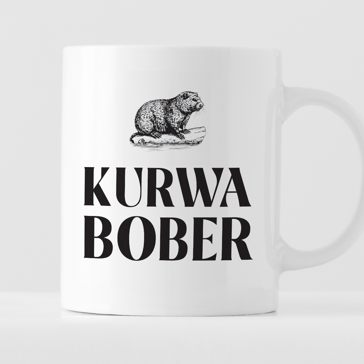 Kubek z nadrukiem "KURWA BOBER" 330 ml zdjęcie 1