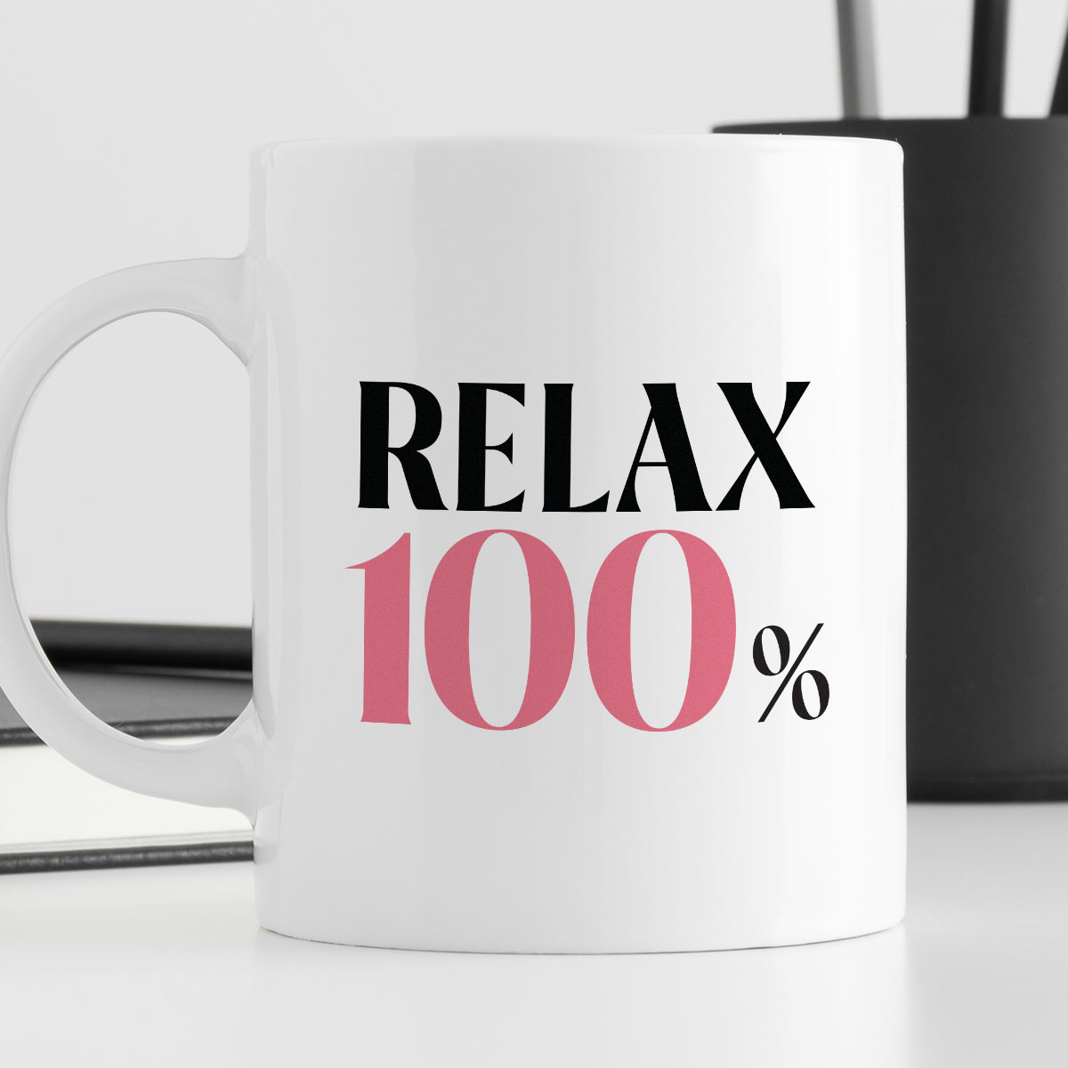 Kubek z nadrukiem "RELAX 100%" zdjęcie 4