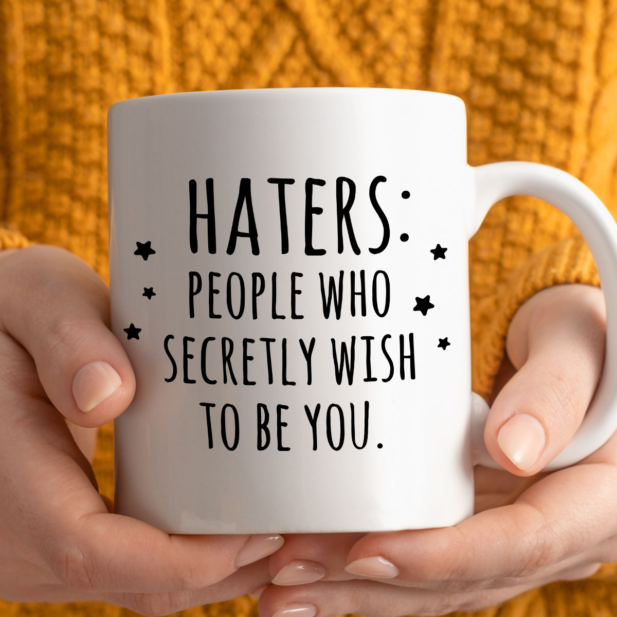 Kubek z nadrukiem "Haters - people who secretly wish to be you." zdjęcie 3