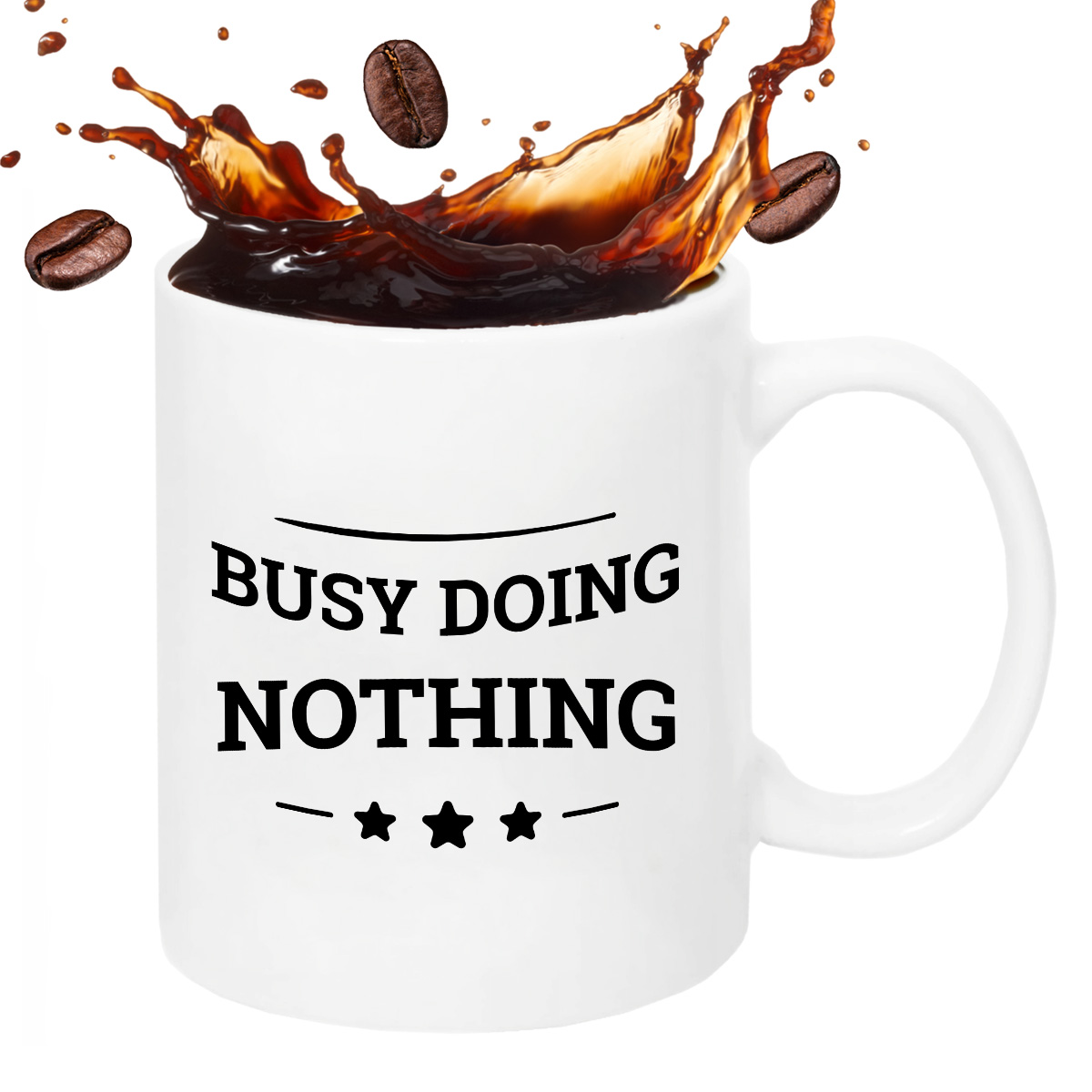 Kubek z nadrukiem "Busy doing nothing" zdjęcie 2