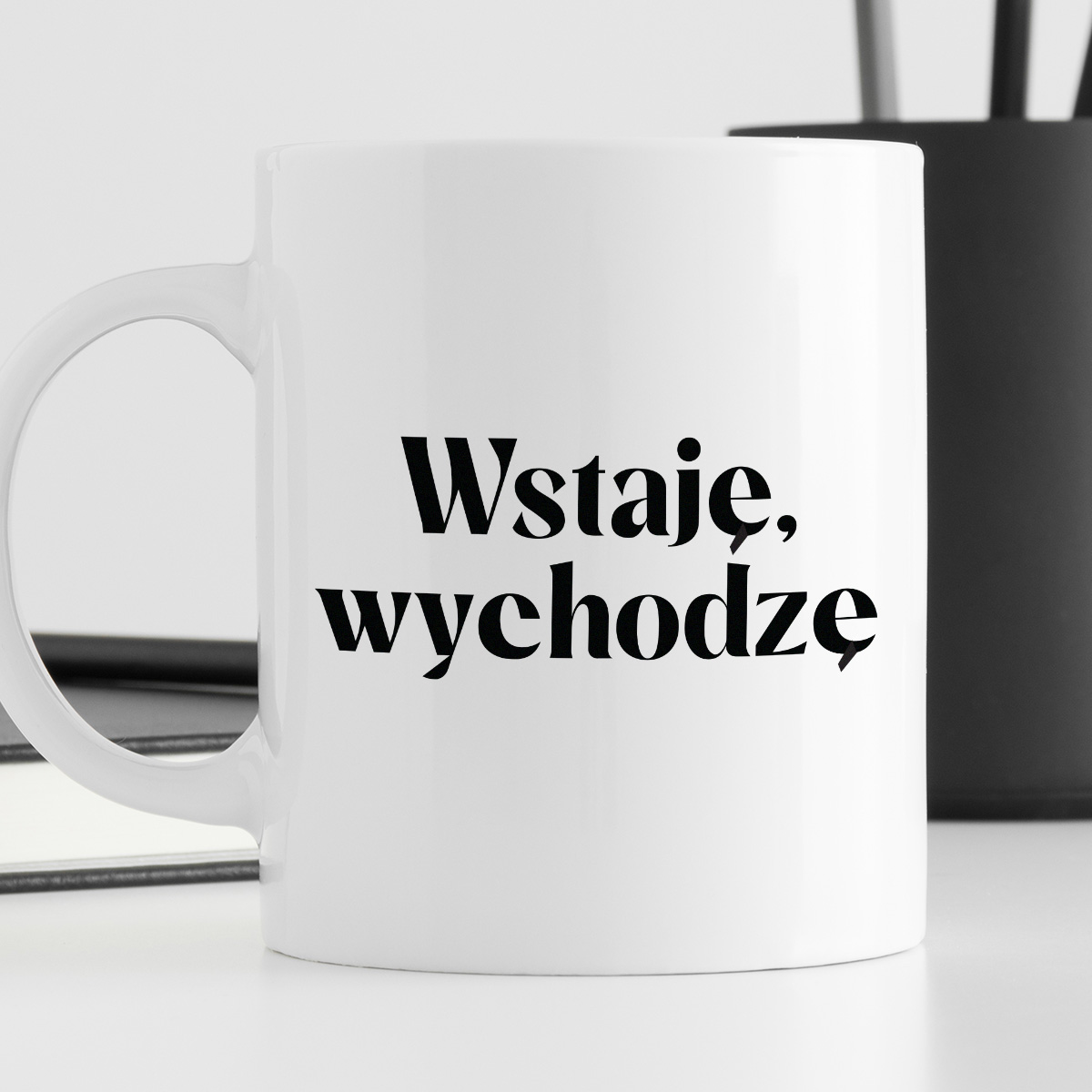 Kubek z nadrukiem "Wstaje, wychodzę" 330 ml zdjęcie 4