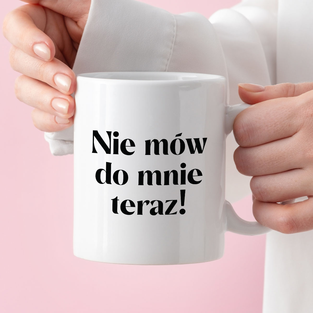 Kubek z nadrukiem "Nie mów do mnie teraz!" 330 ml zdjęcie 3