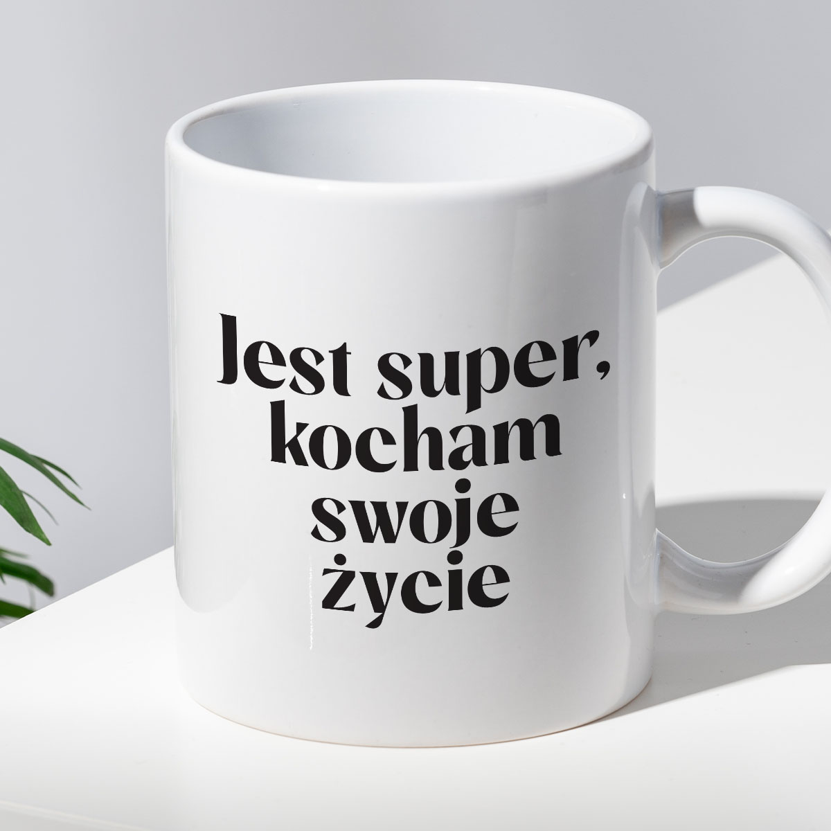 Kubek z nadrukiem "Jest super, kocham swoje życie" 330 ml zdjęcie 2