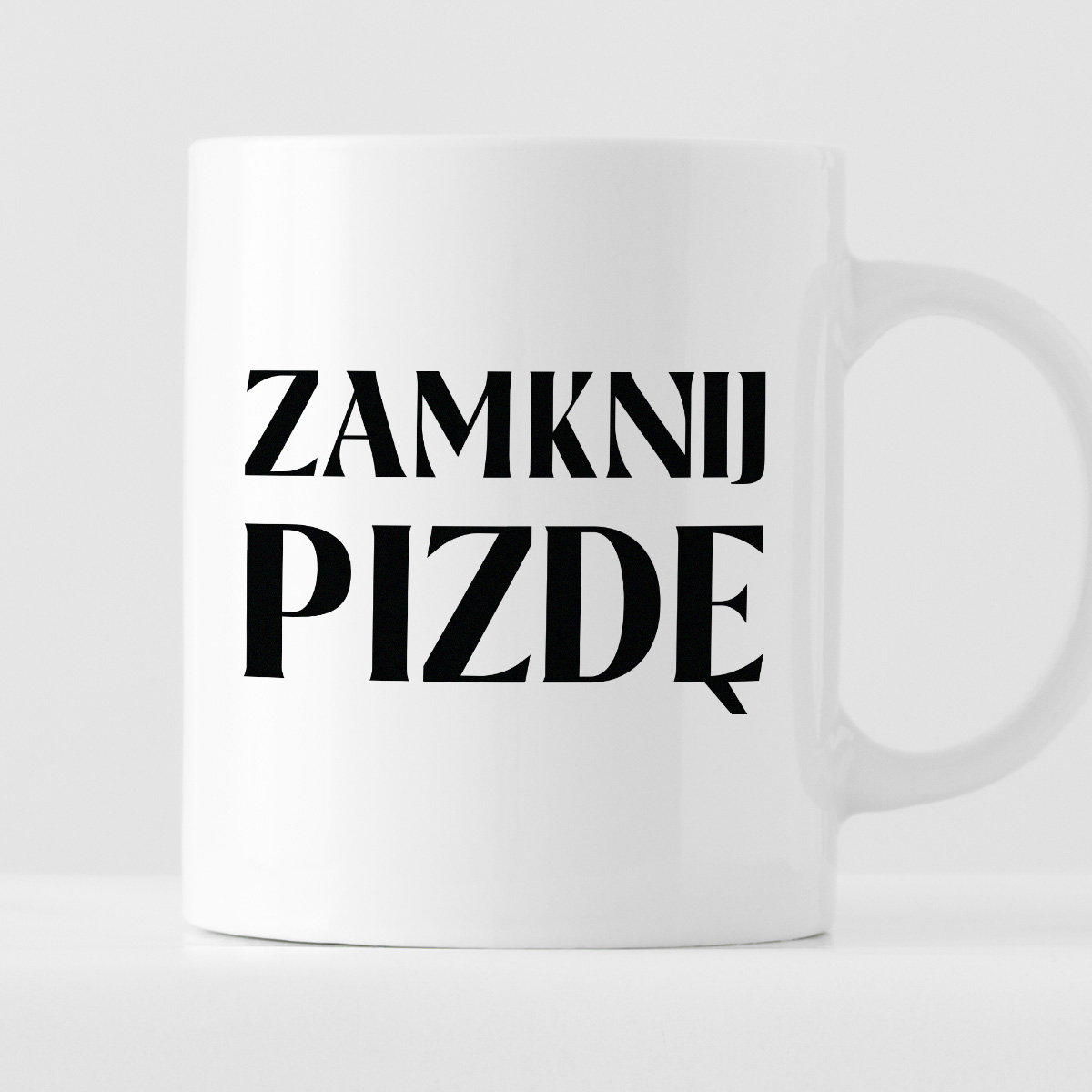 Kubek z nadrukiem "Zamknij pizdę" 330 ml zdjęcie 1