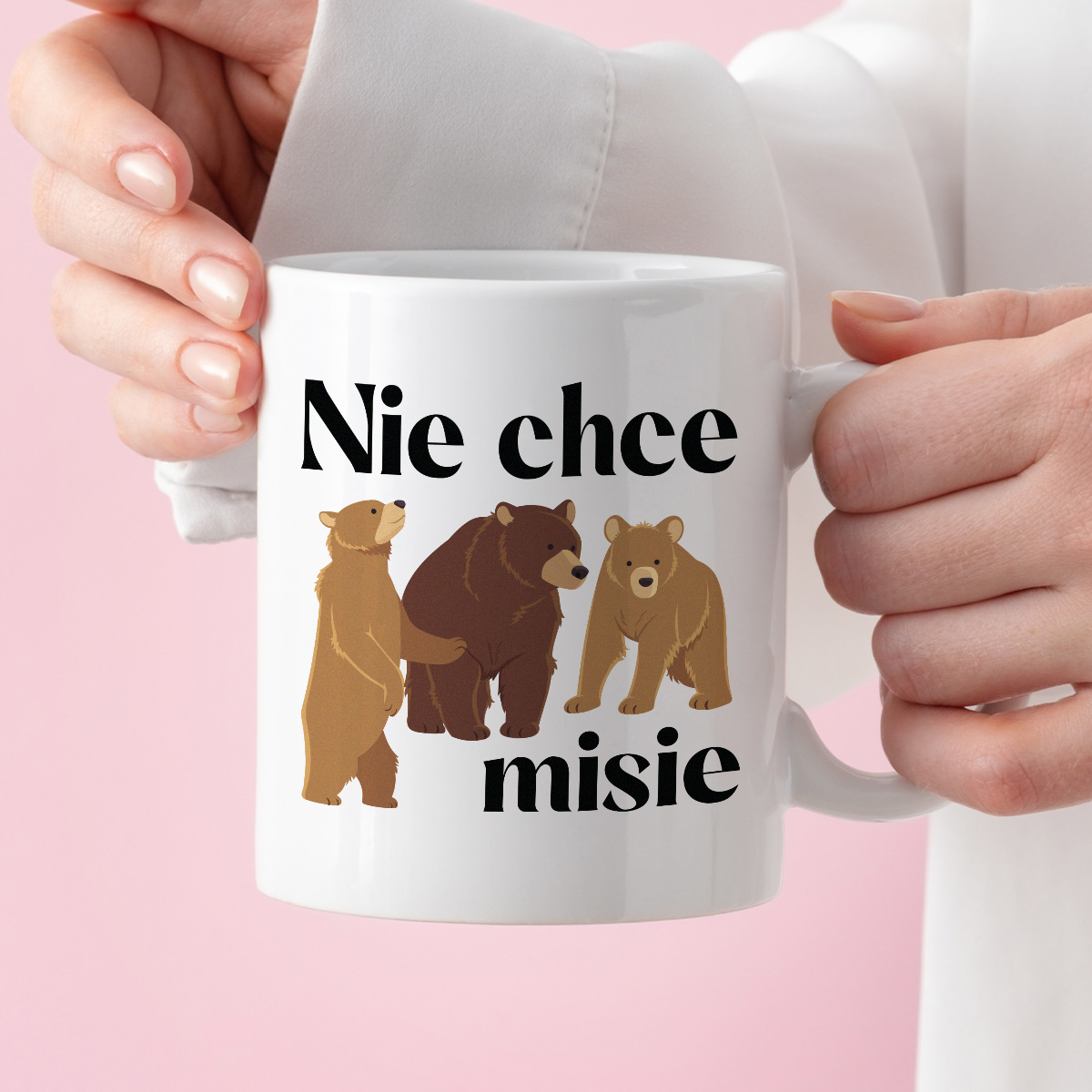 Kubek z nadrukiem "Nie chce misie" zdjęcie 3