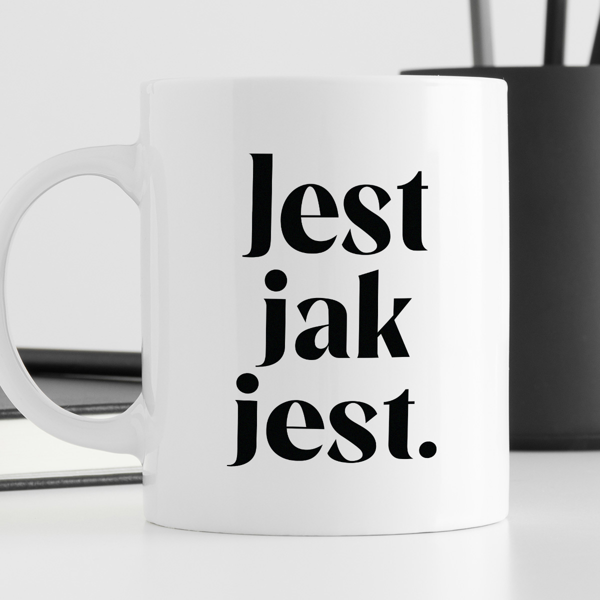 Kubek z nadrukiem "Jest jak jest" 330 ml zdjęcie 4