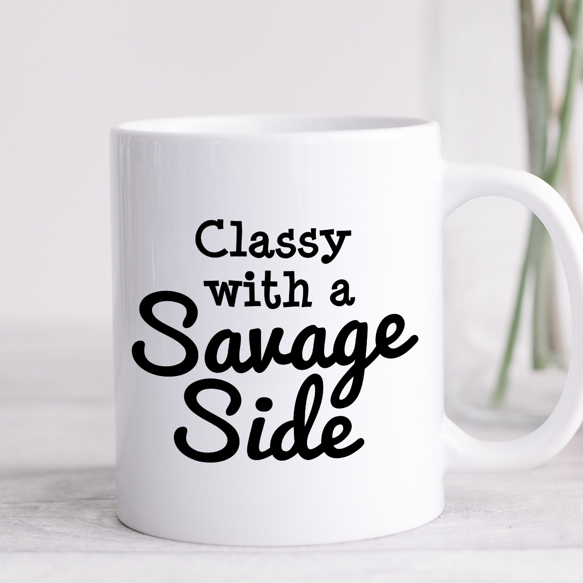 Kubek z nadrukiem "Classy with a Savage Side" zdjęcie 4