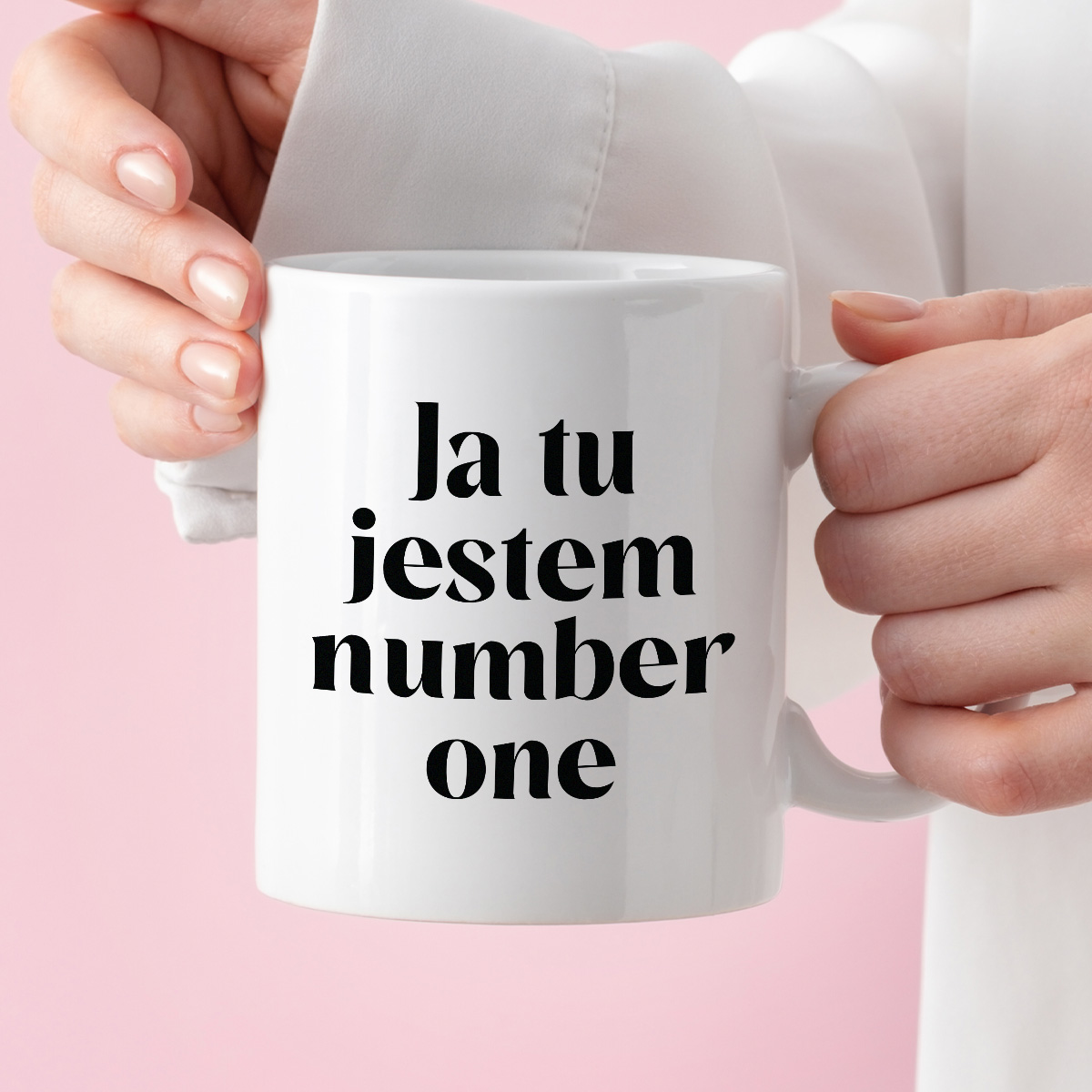 Kubek z nadrukiem "Ja tu jestem number one" 330 ml zdjęcie 3