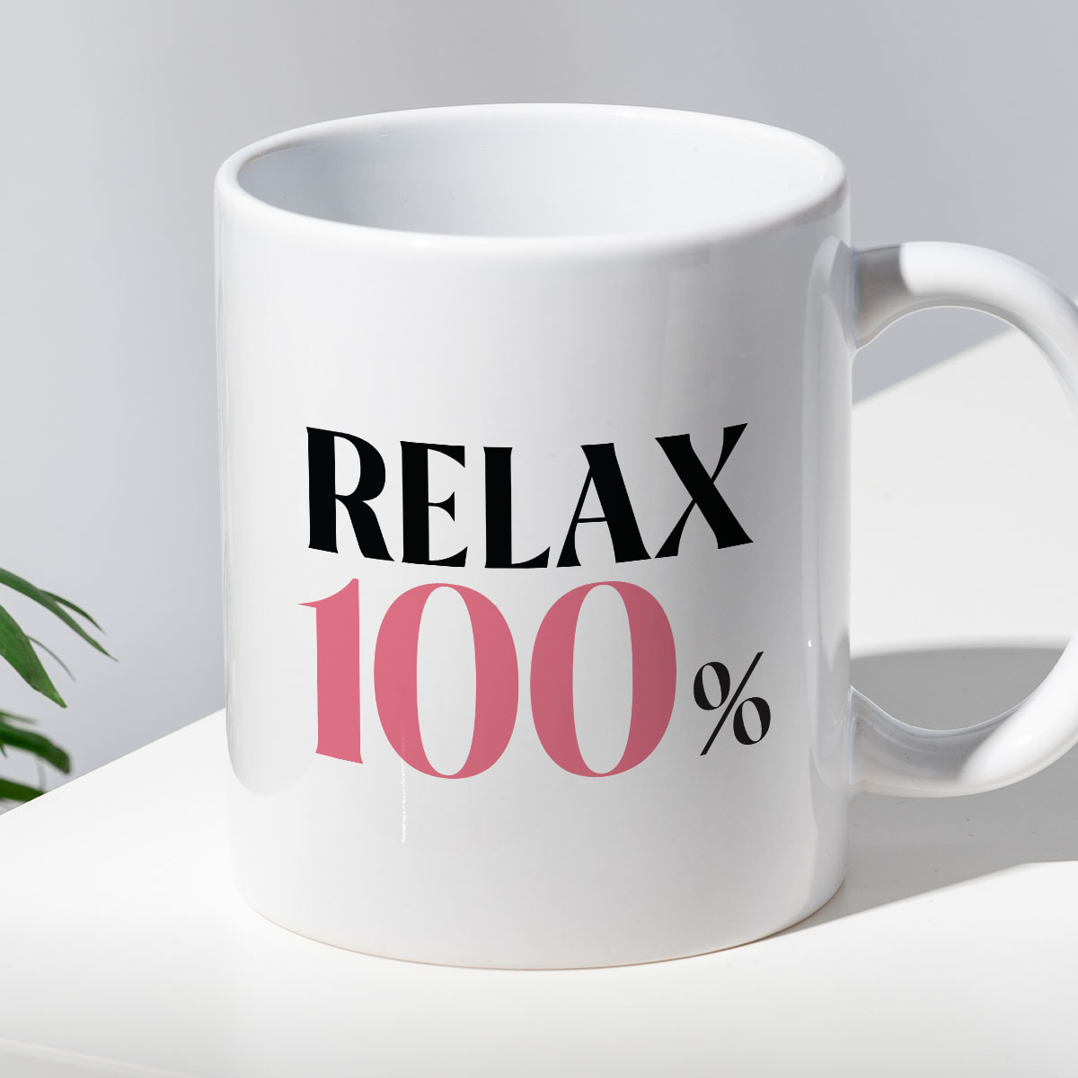 Kubek z nadrukiem "RELAX 100%" zdjęcie 2