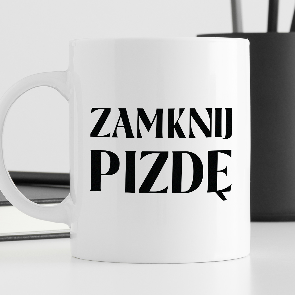 Kubek z nadrukiem "Zamknij pizdę" 330 ml zdjęcie 4