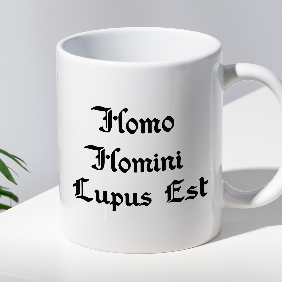 Kubek z nadrukiem "Homo Homini Lupus Est" 1670/20 zdjęcie 2